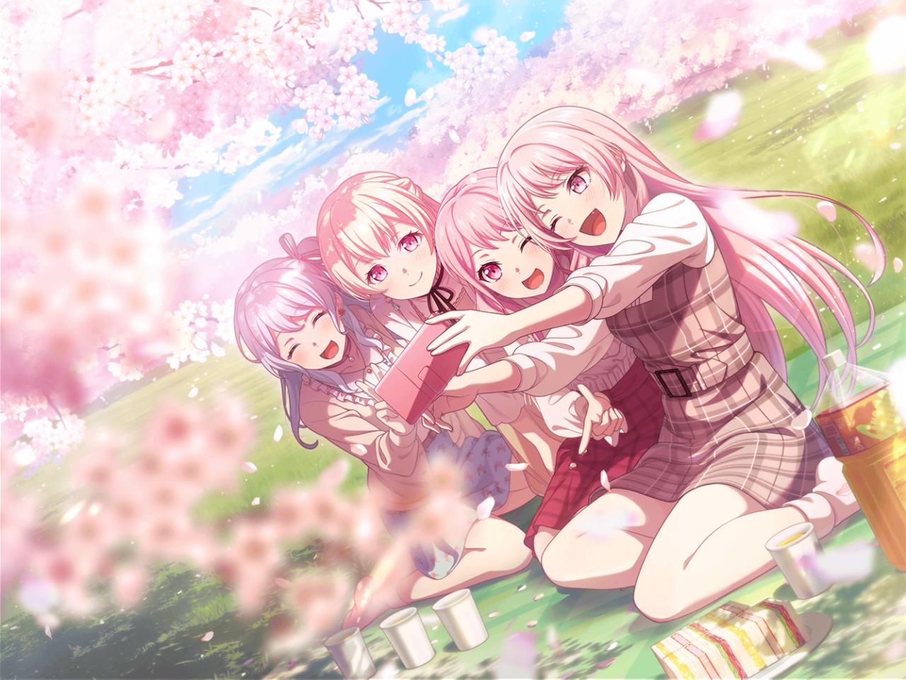 千早 愛音 ☆星5 特訓前 お花見の記念に